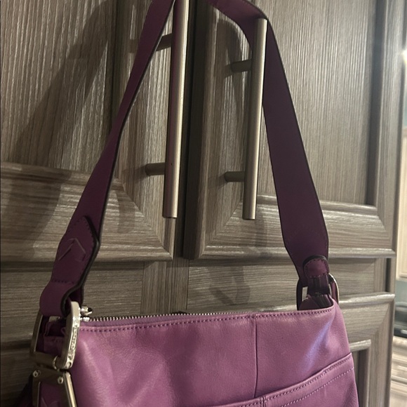 B Makowsky Purple Soft Leather Women's Bag with Silver Hardware NWOT